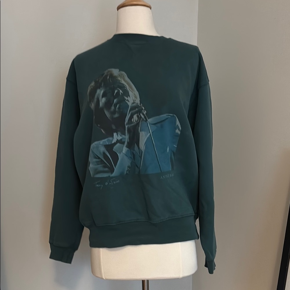 Women’s Green Graphic Sweater DAVID BOWIE!!! ANINE BING